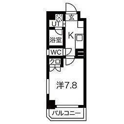 アールズコート葵 1Kの間取図画像