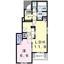 レガーロノース2 1LDKの間取図画像