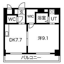 カゾーネアッソ 1LDKの間取図画像