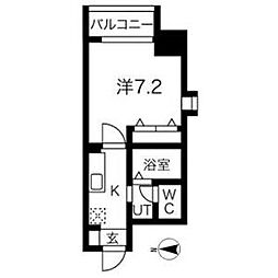 チェルトヴィータ 1Kの間取図画像