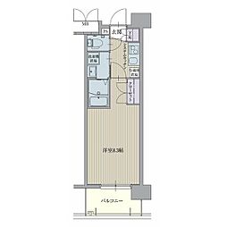 パルティール黒川 1Kの間取図画像