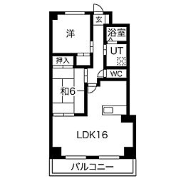 グランドール瑞天 2LDKの間取図画像