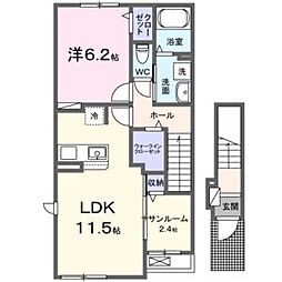 ミライ 1LDKの間取図画像