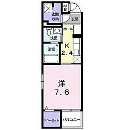 エトワール清水 1Kの間取図画像