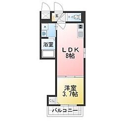 クラール川名 1LDKの間取図画像