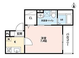 Monstera野並 1Kの間取図画像