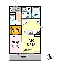 ヴィラージュARK 1LDKの間取図画像