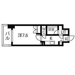 アマーレ葵 1Kの間取図画像