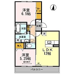 カーサフラグランツァ2 2LDKの間取図画像