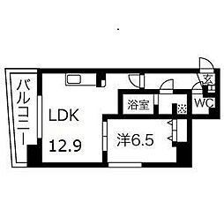 ラファサード 1LDKの間取図画像