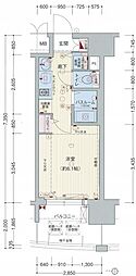 プレサンス桜通グレイス 1Kの間取図画像