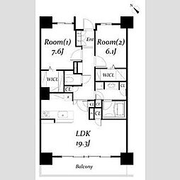 ロイヤルパークス千種 2LDKの間取図画像