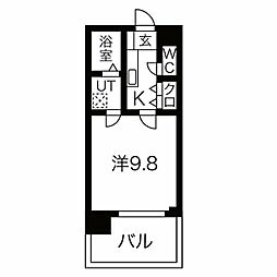SPAZIOMETALLO 1Kの間取図画像