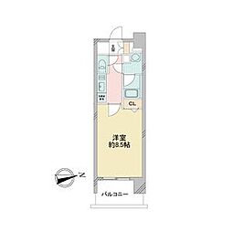 ルクレ新栄レジデンス 1Kの間取図画像
