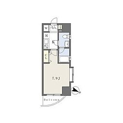 カレント新栄 1Kの間取図画像
