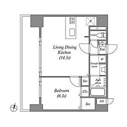 ファーストレジデンス栄 1LDKの間取図画像