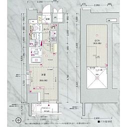 エステムコート名古屋・栄デュアルレジェンド 1Kの間取図画像