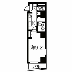 イースタンヒルズ八事 3階1Kの間取り