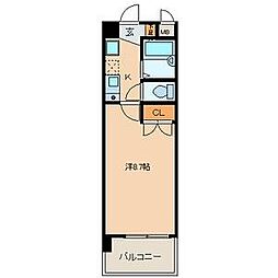 プロビデンス桜山 5階1Kの間取り