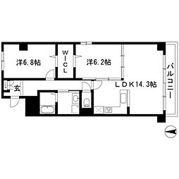 ラヴィータ泉 3階2LDKの間取り