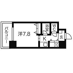 AXIS桜通内山 7階1Kの間取り