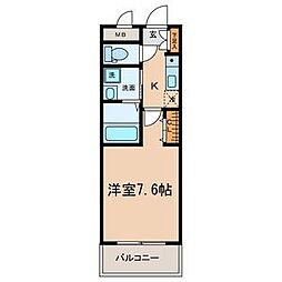 Sun State白壁 4階1Kの間取り