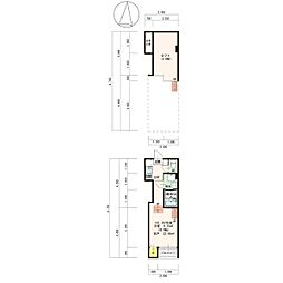 スリジェ桜山 2階1SKの間取り