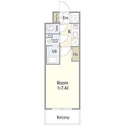 エスリード桜山ル・ヴェール 2階1Kの間取り