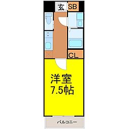 S-RESIDENCE堀田駅前futur 3階1Kの間取り