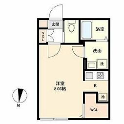 Branche桜山Chambre 3階ワンルームの間取り