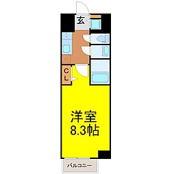 名鉄名古屋本線 堀田駅 徒歩2分の賃貸マンション 7階1Kの間取り