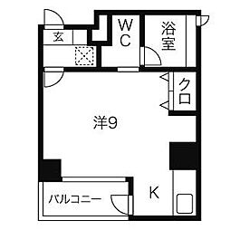 ベレーサ新瑞橋 3階ワンルームの間取り