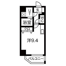 シェモア泉 7階ワンルームの間取り