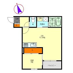 Ratcliffe 2階1LDKの間取り