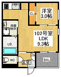 REGALEST Ele 1階1LDKの間取り