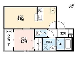 Embellir Trois 3階1LDKの間取り