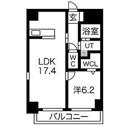 Izumi Tres 5階1LDKの間取り