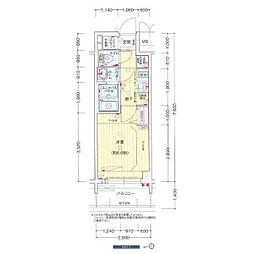 名古屋市営桜通線 吹上駅 徒歩1分の賃貸マンション 12階1Kの間取り