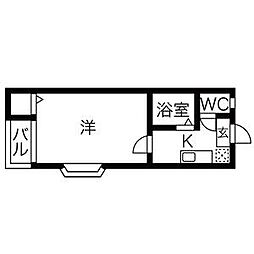 マイステージ 2階1Kの間取り