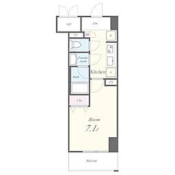 ドゥナーレ辻町 3階1Kの間取り