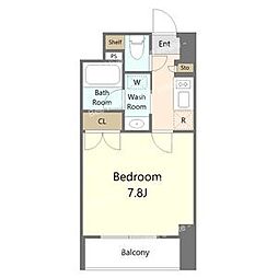 レジデンス金山スクエア 3階1Kの間取り