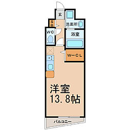 ベルドミール橘 ワンルームの間取図画像