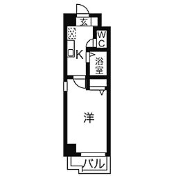 ジョバネ藤原 1階1Kの間取り