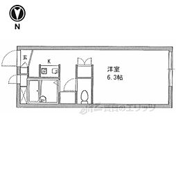 JR関西本線 大和小泉駅 徒歩4分の賃貸アパート 2階1Kの間取り