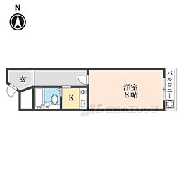 新大マンション 3階1Kの間取り
