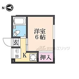 サマックスプロムナード 1Kの間取図画像