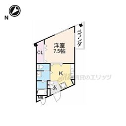 シェトワ王寺 3階1Kの間取り