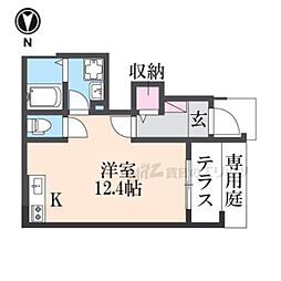 メゾンドココ 1階ワンルームの間取り