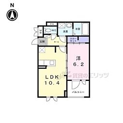 アプリコットIV 3階1LDKの間取り
