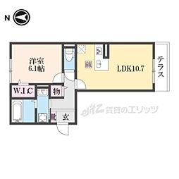 ラヴィベール 1階1LDKの間取り